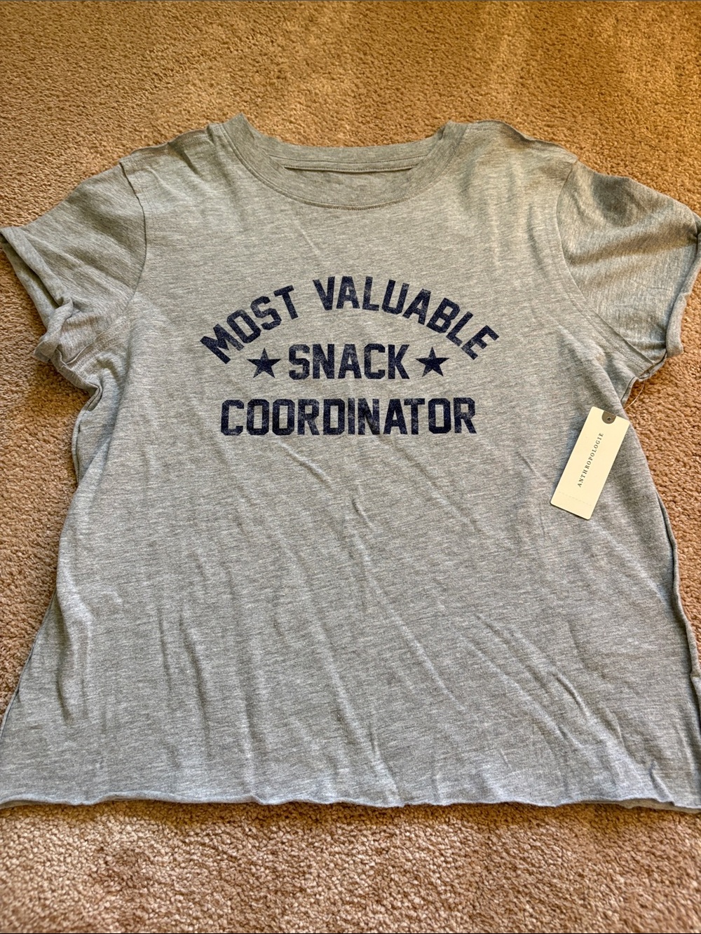 Mauve Most Valuable Snack Coordinator Gray Graphic Tee